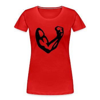 Bizeps Vektor - Frauen Premium Bio T-Shirt - Rot - Vorne - Mia (176cm)