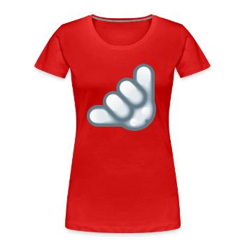 Smiley Hand Signal - Frauen Premium Bio T-Shirt - Rot - Vorne - Mia (176cm)