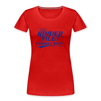 Rinderfilet krümelt nicht - Frauen Premium Bio T-Shirt - Rot - Vorne - Mia (176cm)