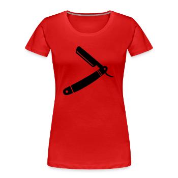 barber - Women's Premium Organic T-Shirt - red - Front - Mia (176cm)