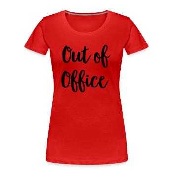 office - Women's Premium Organic T-Shirt - red - Front - Mia (176cm)
