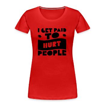 Physiotherapie - Frauen Premium Bio T-Shirt - Rot - Vorne - Mia (176cm)