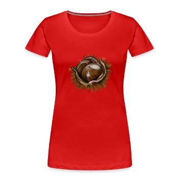 Marron, châtaigne - T-shirt bio Premium Femme - rouge - Devant - Mia (176cm)