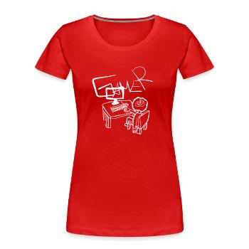 Ordinateur portable - T-shirt bio Premium Femme - rouge - Devant - Mia (176cm)