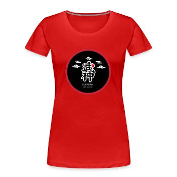 TAIJUTSU KANJI BUJINKAN - Frauen Premium Bio T-Shirt - Rot - Vorne - Mia (176cm)