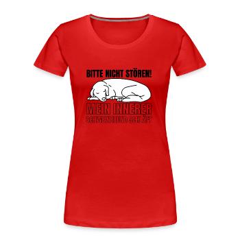Bitte nicht stören, mein innerer Schweinehund schl - Frauen Premium Bio T-Shirt - Rot - Vorne - Mia (176cm)