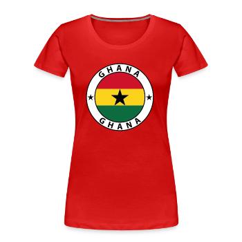 Ghana - Frauen Premium Bio T-Shirt - Rot - Vorne - Mia (176cm)