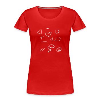 formen symbole - Frauen Premium Bio T-Shirt - Rot - Vorne - Mia (176cm)