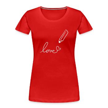 Zeichnung stift - Frauen Premium Bio T-Shirt - Rot - Vorne - Mia (176cm)