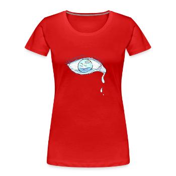 träne wasser - Frauen Premium Bio T-Shirt - Rot - Vorne - Mia (176cm)
