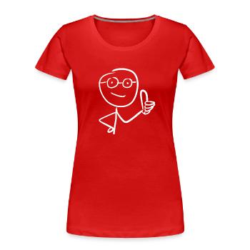 daumen hoch - Frauen Premium Bio T-Shirt - Rot - Vorne - Mia (176cm)
