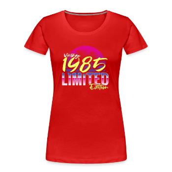 Geburtstag 1985 Vintage Retro 80er Jahre Design - Frauen Premium Bio T-Shirt - Rot - Vorne - Mia (176cm)