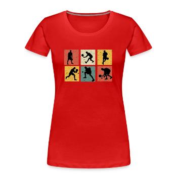 Retro Padel Vintage Padel Padel Padel Geschenk Padel - Frauen Premium Bio T-Shirt - Rot - Vorne - Mia (176cm)