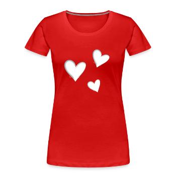 herz herzen - Frauen Premium Bio T-Shirt - Rot - Vorne - Mia (176cm)