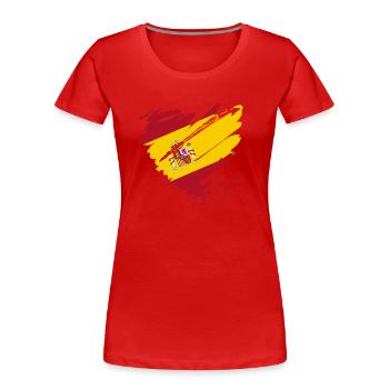 Herz Corazón Spanien España Barcelona Mallorca Tor - Frauen Premium Bio T-Shirt - Rot - Vorne - Mia (176cm)