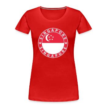 Singapur - Frauen Premium Bio T-Shirt - Rot - Vorne - Mia (176cm)