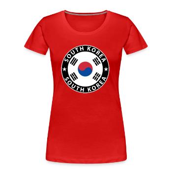 South Korea - Women's Premium Organic T-Shirt - red - Front - Mia (176cm)