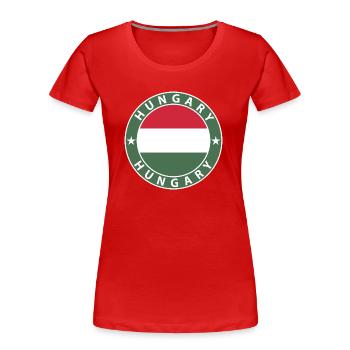 Ungarn - Frauen Premium Bio T-Shirt - Rot - Vorne - Mia (176cm)
