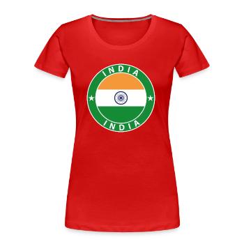 Inde - T-shirt bio Premium Femme - rouge - Devant - Mia (176cm)