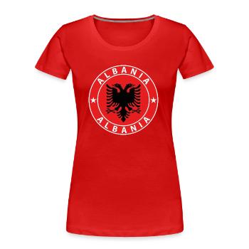 Albanie - T-shirt bio Premium Femme - rouge - Devant - Mia (176cm)