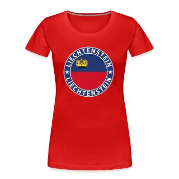 Liechtenstein - T-shirt bio Premium Femme - rouge - Devant - Mia (176cm)