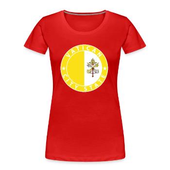Vatikan - Frauen Premium Bio T-Shirt - Rot - Vorne - Mia (176cm)