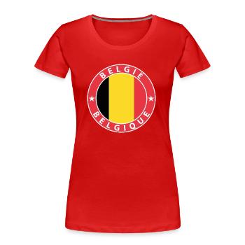 Belgien - Frauen Premium Bio T-Shirt - Rot - Vorne - Mia (176cm)