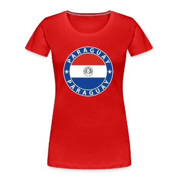 Paraguay - T-shirt bio Premium Femme - rouge - Devant - Mia (176cm)
