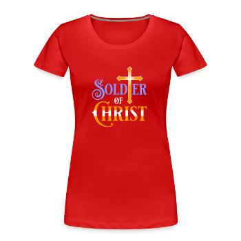 Soldier of Christ - Frauen Premium Bio T-Shirt - Rot - Vorne - Mia (176cm)