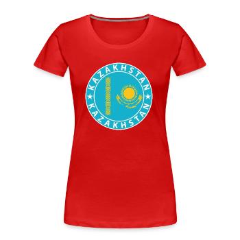 Kasachstan - Frauen Premium Bio T-Shirt - Rot - Vorne - Mia (176cm)