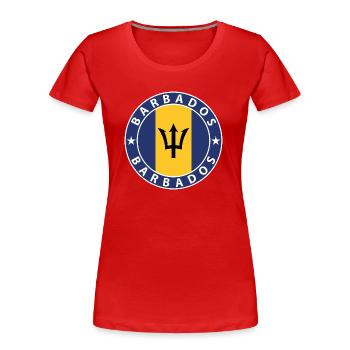 Barbados - Frauen Premium Bio T-Shirt - Rot - Vorne - Mia (176cm)