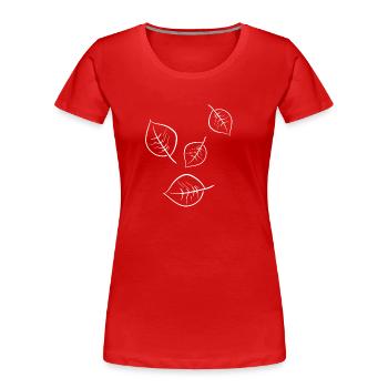 blätter fallen - Frauen Premium Bio T-Shirt - Rot - Vorne - Mia (176cm)