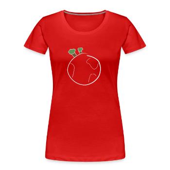 globe - T-shirt bio Premium Femme - rouge - Devant - Mia (176cm)