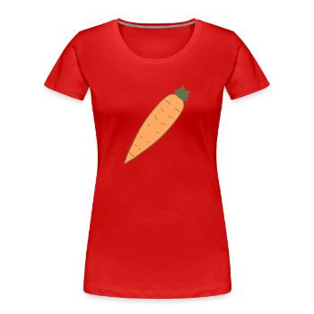 carrot vegetables - Women's Premium Organic T-Shirt - red - Front - Mia (176cm)