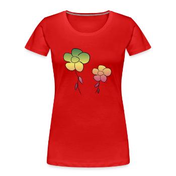 blume blumen - Frauen Premium Bio T-Shirt - Rot - Vorne - Mia (176cm)