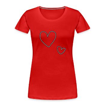 herz groß - Frauen Premium Bio T-Shirt - Rot - Vorne - Mia (176cm)