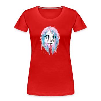 pleurs abstraits - T-shirt bio Premium Femme - rouge - Devant - Mia (176cm)