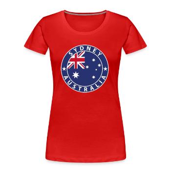 Sydney - Frauen Premium Bio T-Shirt - Rot - Vorne - Mia (176cm)