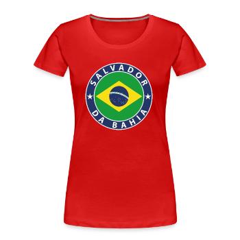 Salvador - Frauen Premium Bio T-Shirt - Rot - Vorne - Mia (176cm)