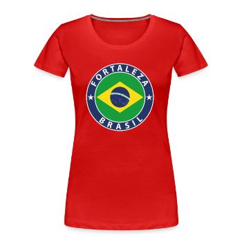 Fortaleza - Frauen Premium Bio T-Shirt - Rot - Vorne - Mia (176cm)