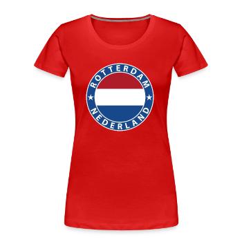Rotterdam - Women's Premium Organic T-Shirt - red - Front - Mia (176cm)