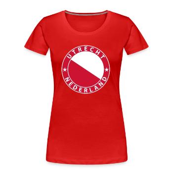 Utrecht - T-shirt bio Premium Femme - rouge - Devant - Mia (176cm)