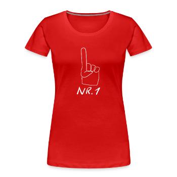 fußball gewinnen gewinner team sport - Frauen Premium Bio T-Shirt - Rot - Vorne - Mia (176cm)