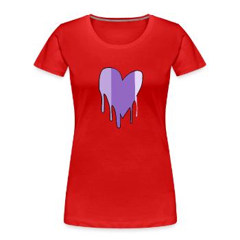 symbole cœur amour flèche violet - T-shirt bio Premium Femme - rouge - Devant - Mia (176cm)