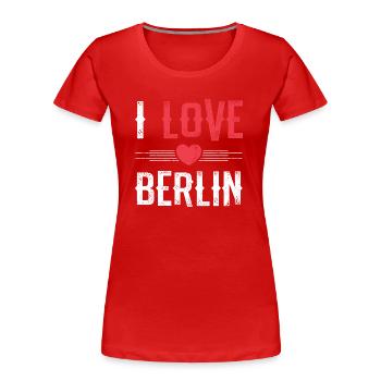 I Love Berlin - Frauen Premium Bio T-Shirt - Rot - Vorne - Mia (176cm)