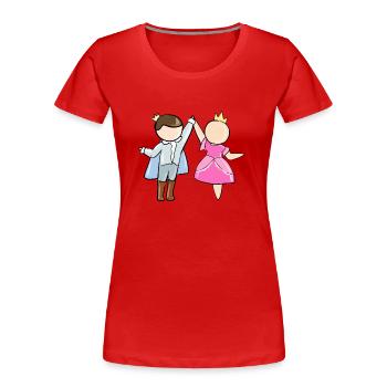 royal couple couple couple prince princess lie - Women's Premium Organic T-Shirt - red - Front - Mia (176cm)