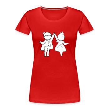 royal couple couple couple prince princess lie - Women's Premium Organic T-Shirt - red - Front - Mia (176cm)