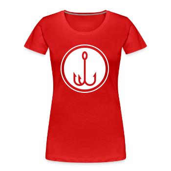 Angelhaken angler icon - Frauen Premium Bio T-Shirt - Rot - Vorne - Mia (176cm)