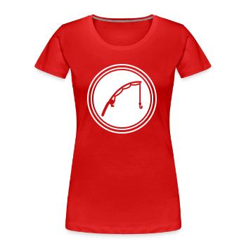 Angelrute angeln icon - Frauen Premium Bio T-Shirt - Rot - Vorne - Mia (176cm)