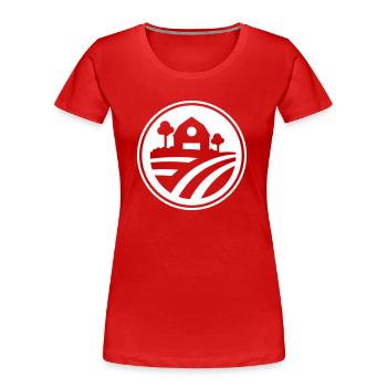 Farm Landschaft - Frauen Premium Bio T-Shirt - Rot - Vorne - Mia (176cm)